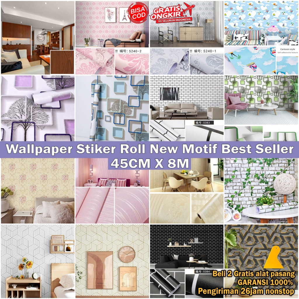 Jual Wallpaper Sticker Dinding Bata Hitam Timbul 3D | Stiker Dinding ...