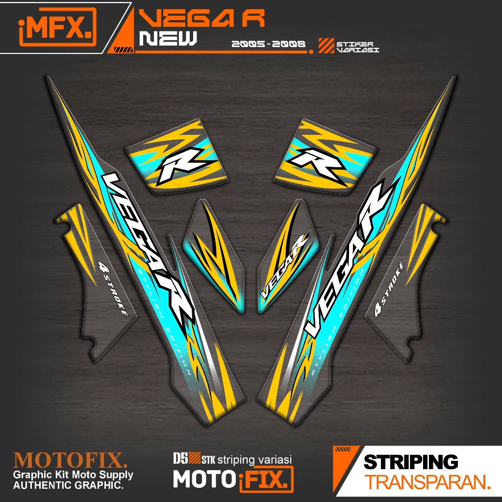 Jual STRIPING TRANSPARAN UV VEGA R NEW MOTIF IP56 STICKER STIKER YAMAHA ...