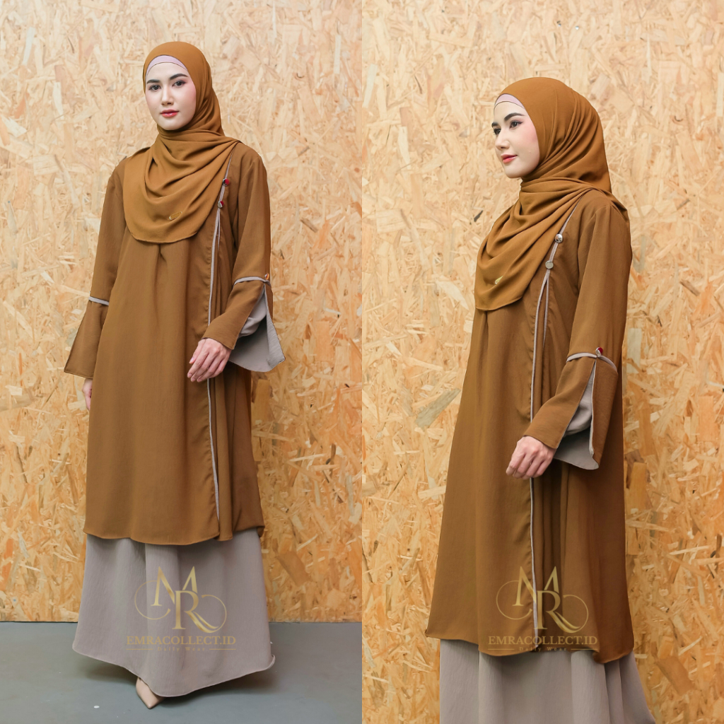 Jual Belvia Set Rok Syar’i One Set Tunik Muslimah Baju Lebaran Beliva ...
