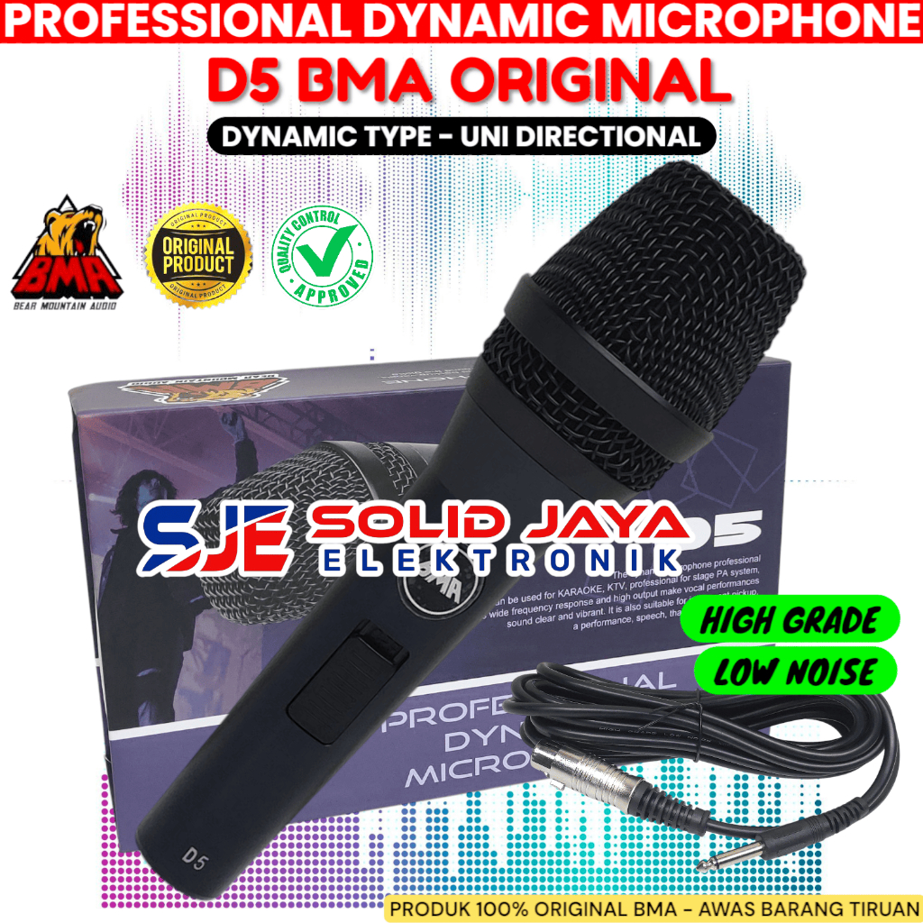 Jual MIC MICROPHONE BMA D5 DYNAMIC KABEL D-5 D 5 VOCAL DINAMIC ...