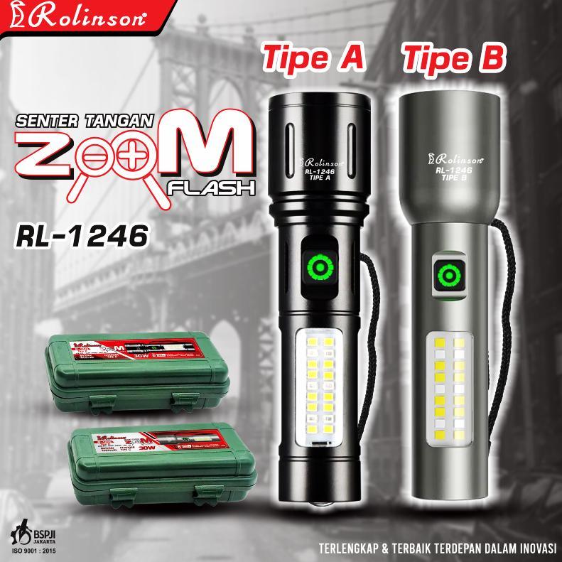 Jual Senter Tangan LED Zoom Flash 30w 6 Mode Cahaya Rolinson RL-1246 ...