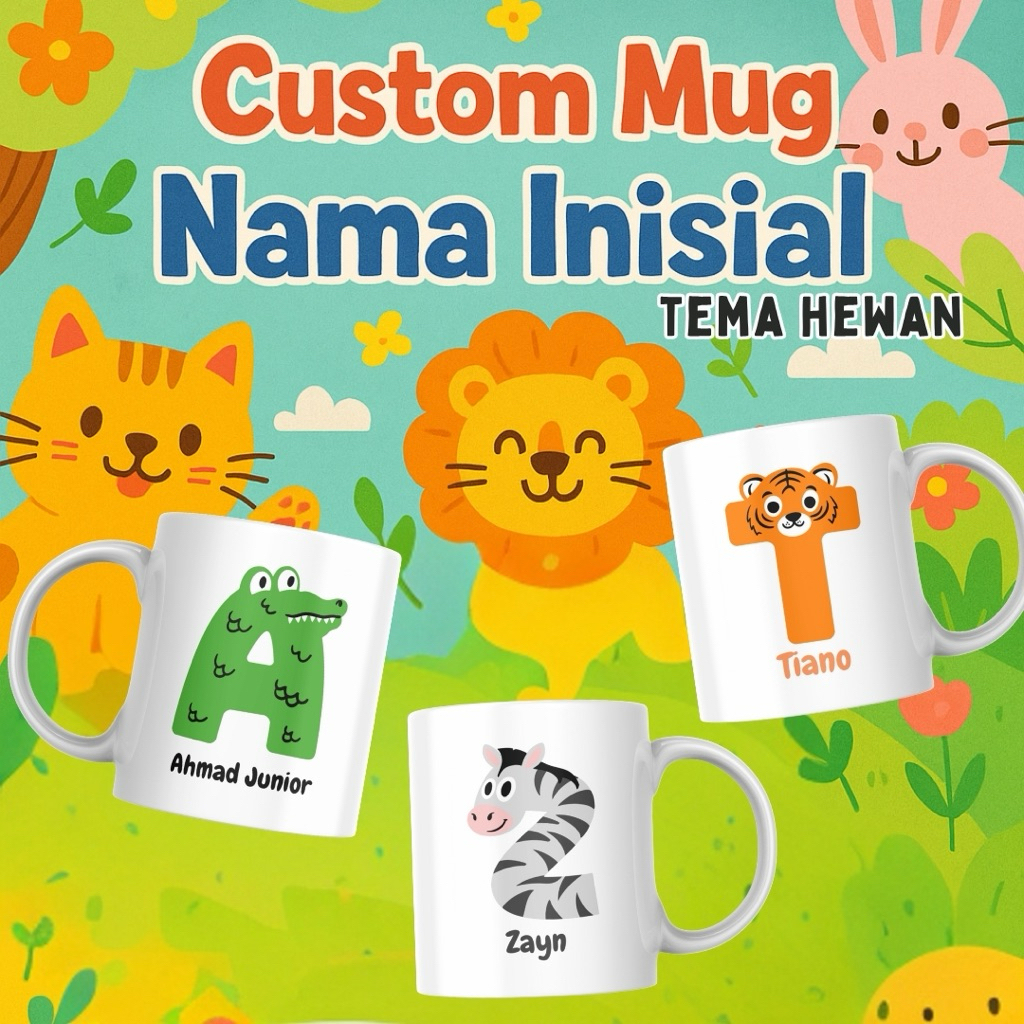 Jual CUSTOM MUG Custom Nama Inisial Tema Hewan / Mug Untuk Souvenir Hadiah  Ulang Tahun / Suvenir Ultah Anak Teman Bestie / Custom Cangkir Hampers  Premium Quality | Shopee Indonesia