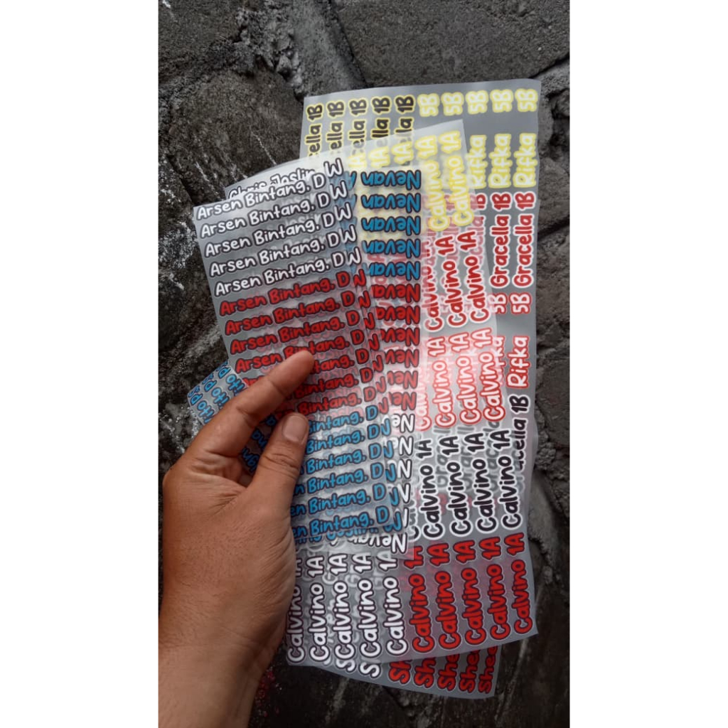 Jual Sticker Label Nama Kain Baju Isi 50Pcs Kaos Sablon Setrika Sticker ...