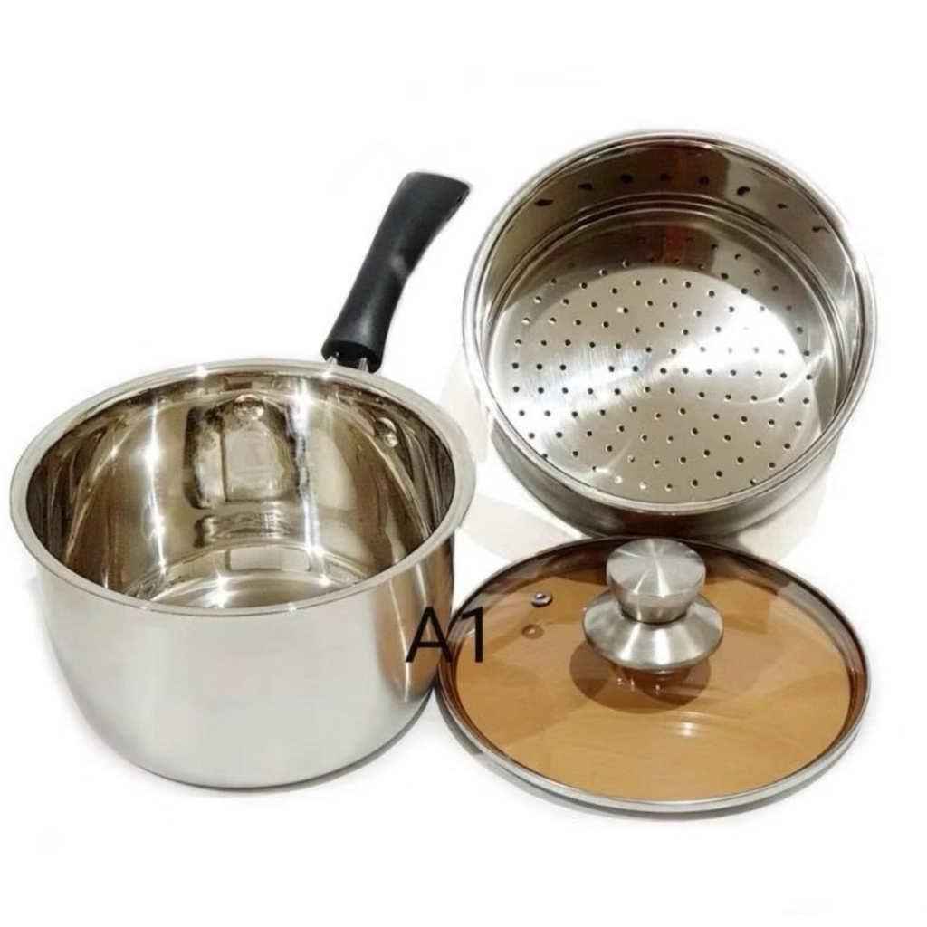 Jual Panci Milk Pan Steamer Kukus Calypso TEBAL 20cm Panci Susu 