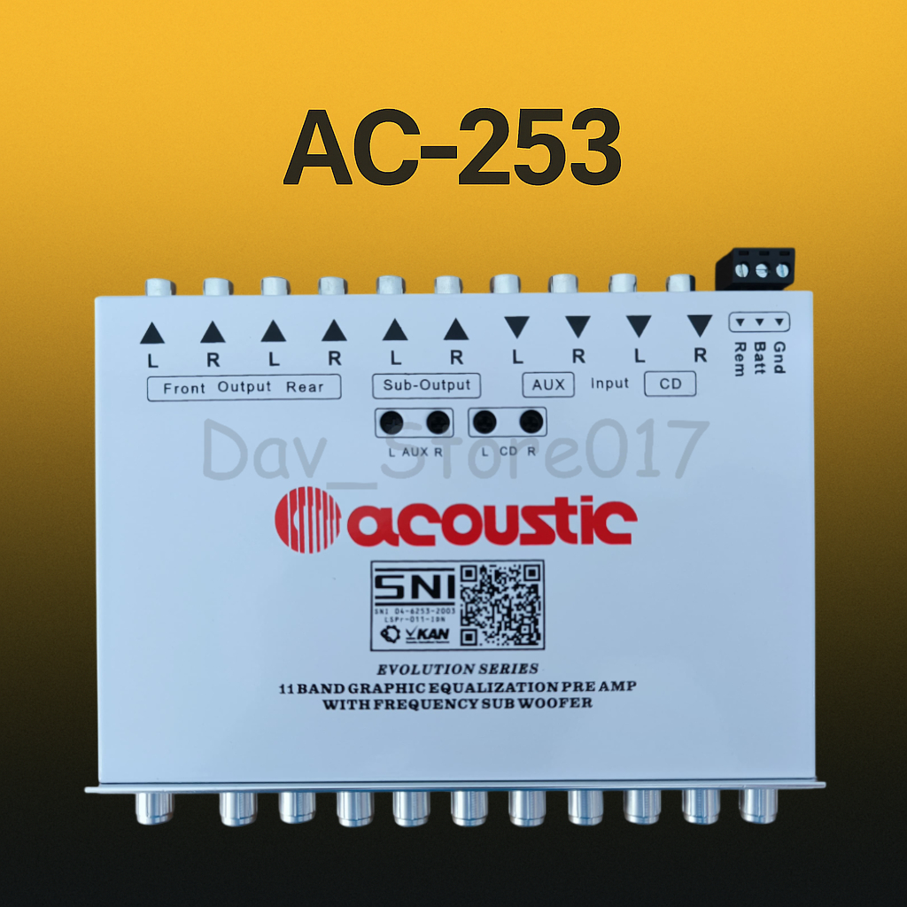 Jual Parametrik Acoustic AC 253 Equalizer 11 band Pre amp With Freq ...