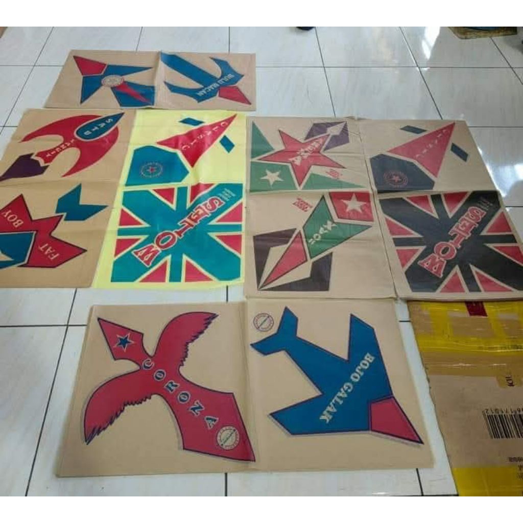 Jual kertas bahan layang layang sukoi 2 warna /100motif | Shopee Indonesia