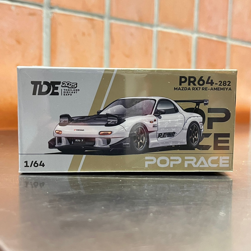 Jual Pop Race 1/64 PR640282 Mazda RX-7 RE-Amemiya Widebody WHITE