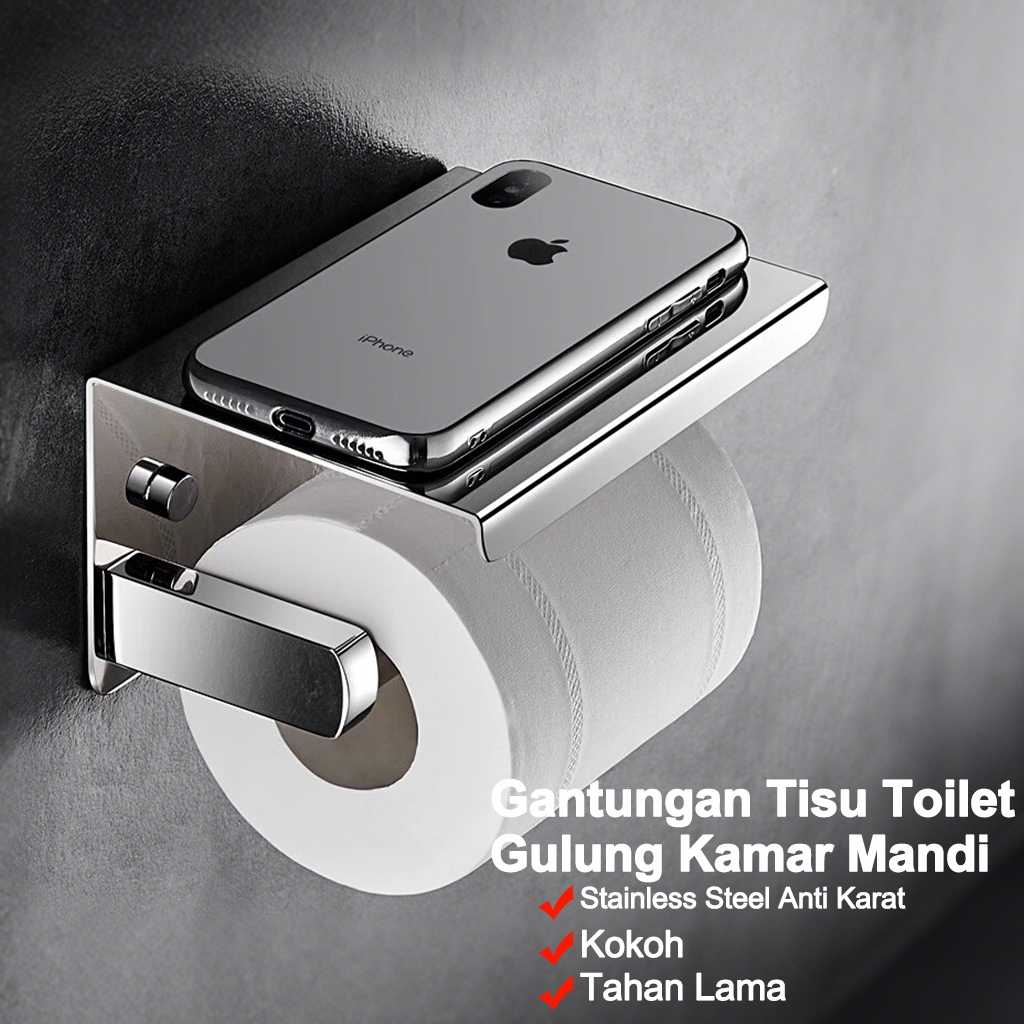 Jual Tempat Rak Tissue Roll Gantungan Tisu Toilet Gulung Tatakan Holder ...