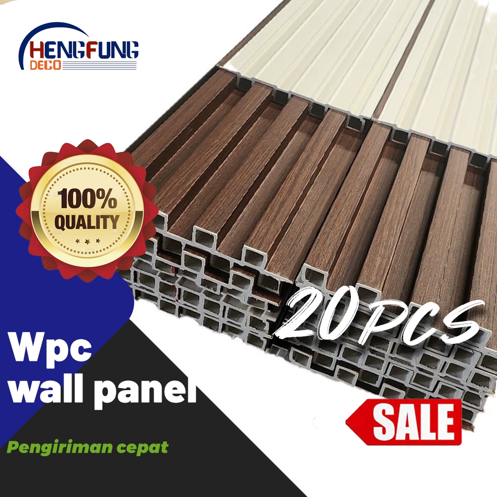 20 Lembar Wood WPC Wall panel Dekorasi Dinding [2.95 meter*16 cm*2.4cm] Anti Air Dan Anti Rayap Wall Panel PVC