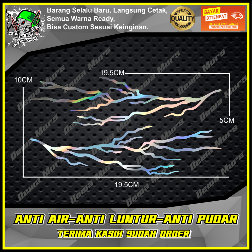 Jual Cutting Sticker EFEK PETIR SEPASANG KANAN KIRI Sticker Cocok Buat ...