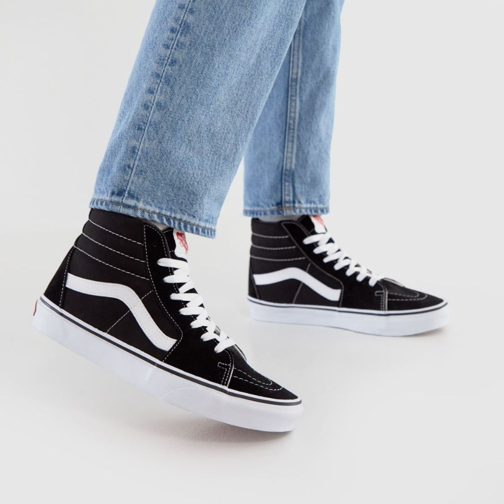 Us6 Us10 Vans Sk8 Hi Black Cream Vans Skate Sk8 Hi