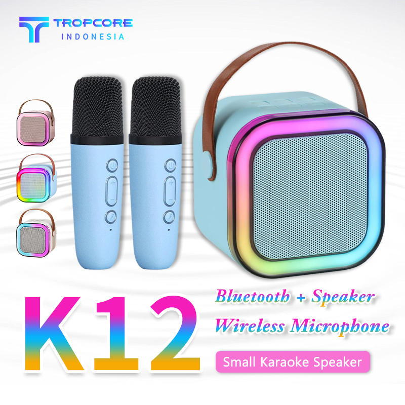 Jual Karaoke Mini Speaker Bluetooth Wireless With Mic Portable Super ...