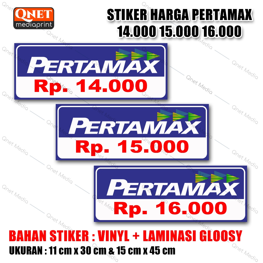 Jual STIKER HARGA PERTAMAX 14.000 15.…