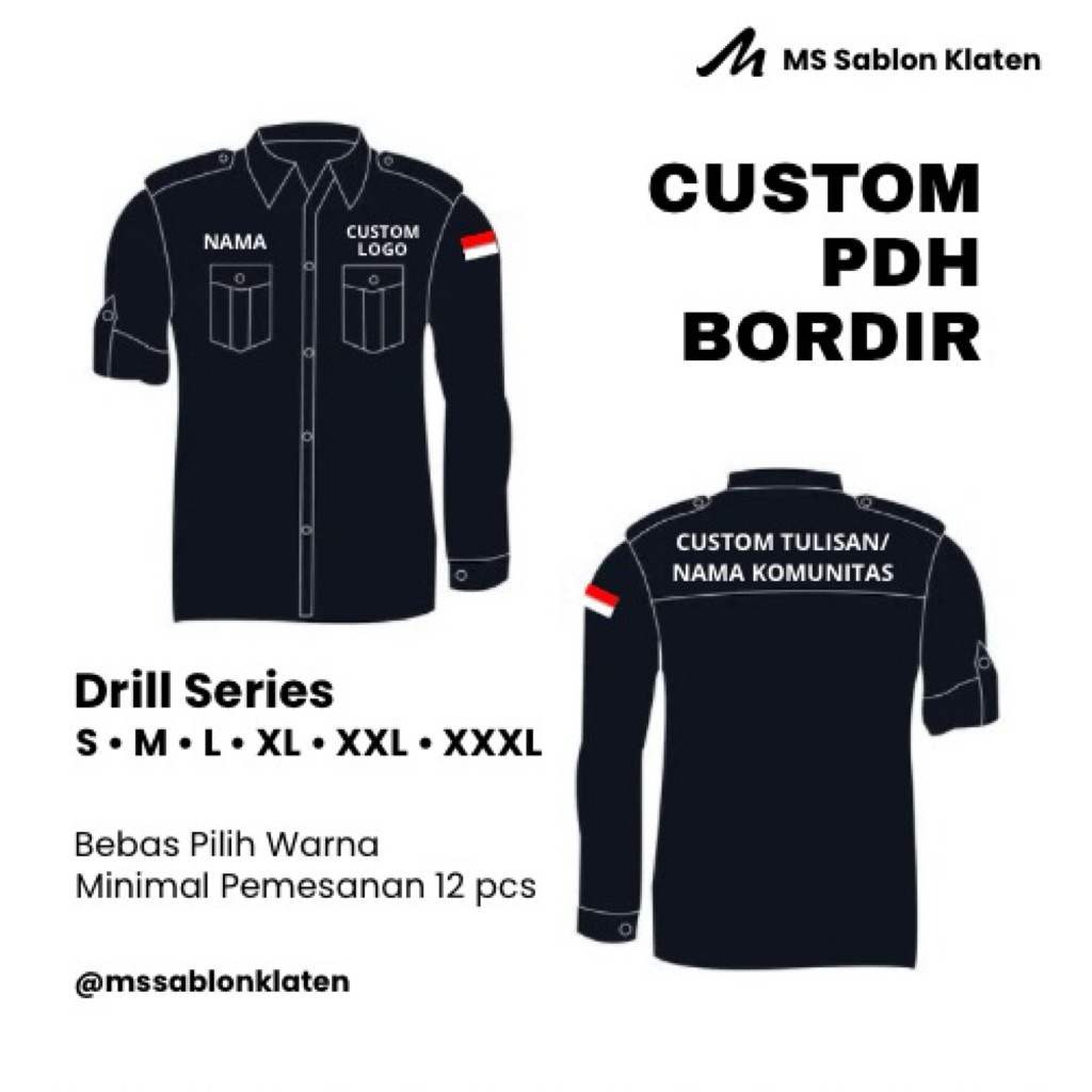 Jual CUSTOM PDH BORDIR | Shopee Indonesia