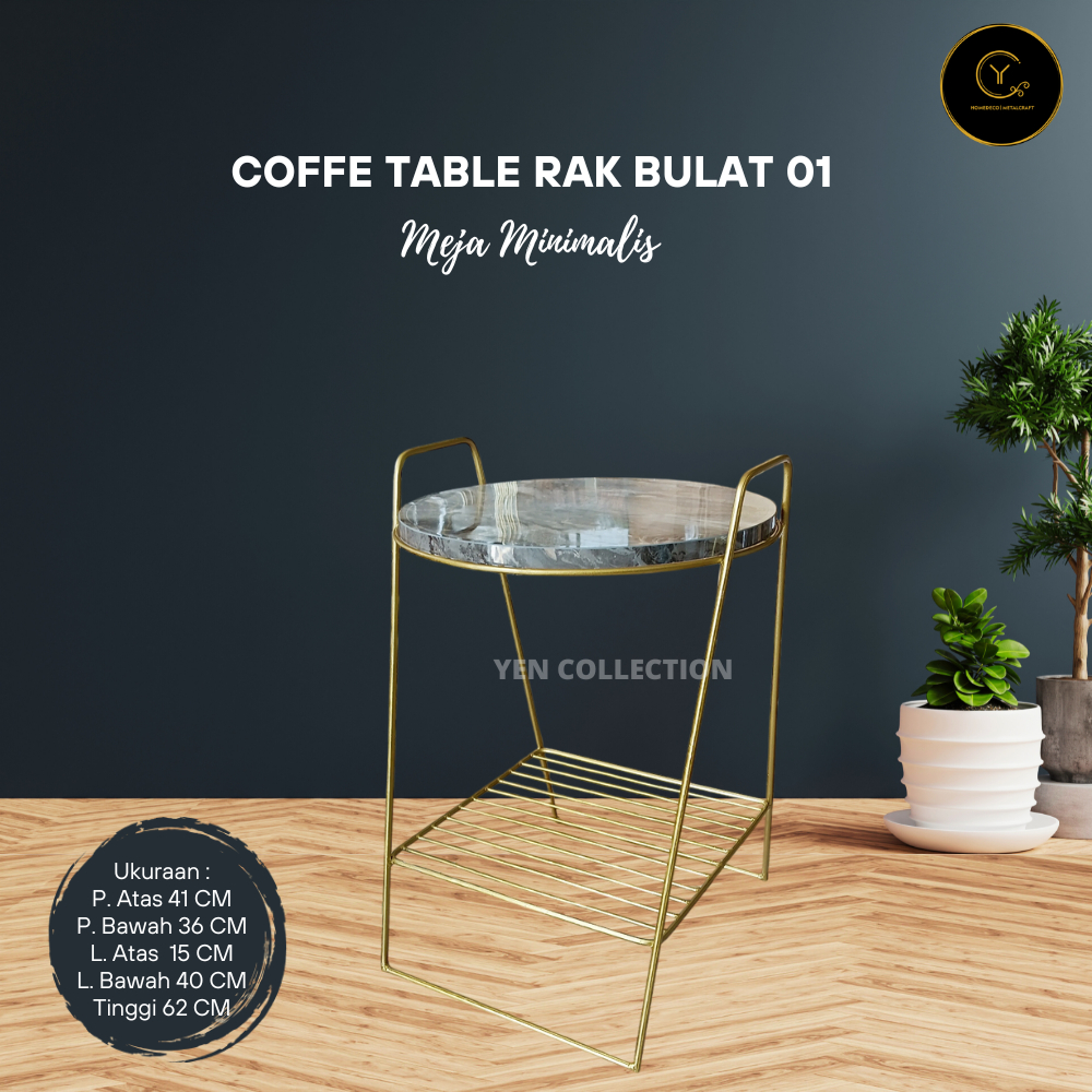 Jual Yen Coffe Table Rak Bulat 01 Meja Tamu Minimalis | Shopee Indonesia