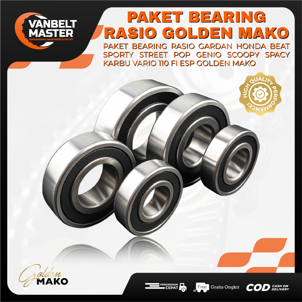 Jual Golden Mako Paket Bearing Laher Lahar Gigi Rasio Gardan Beat Vario ...