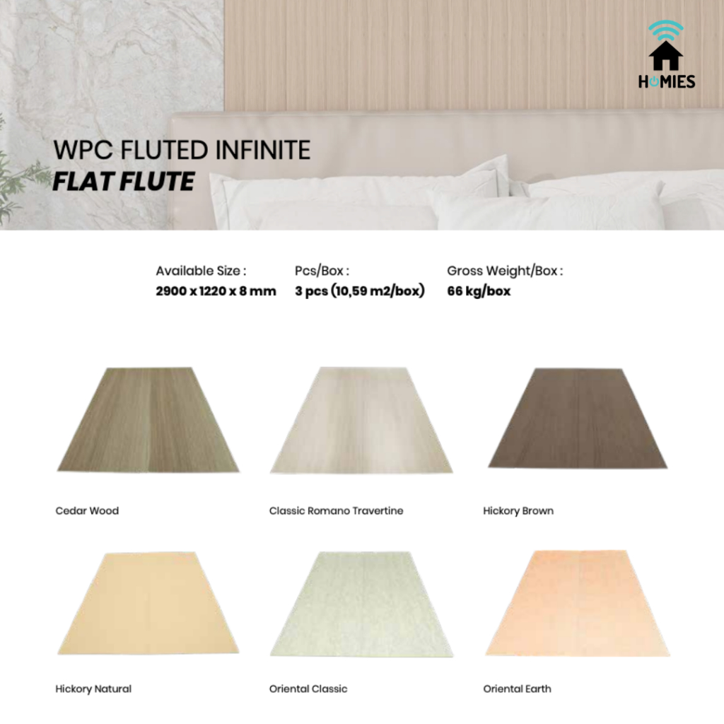 Jual Roshan Wall Panel WPC Fluted Infinite Series Flat Flute 122x290cm ...