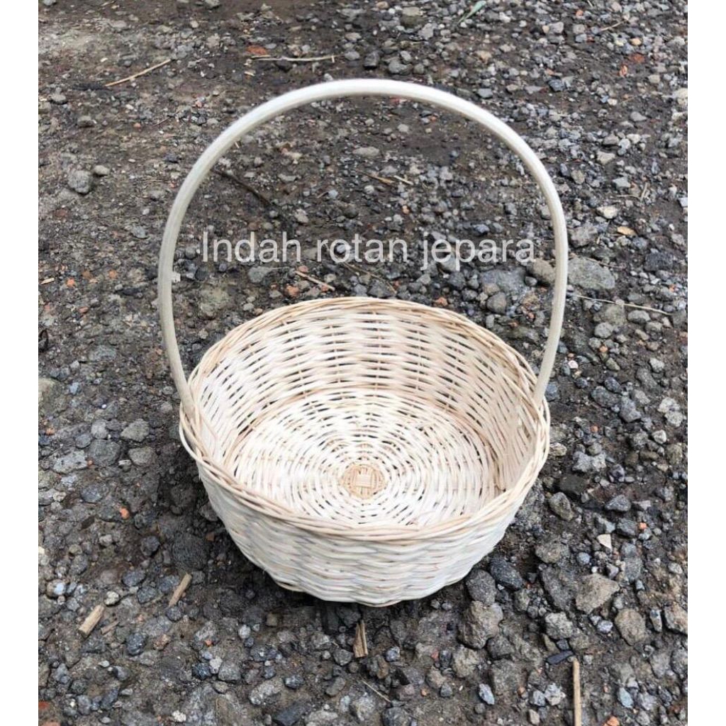 Jual keranjang rotan tangkai full rotan dimeter 16 cm | Shopee Indonesia