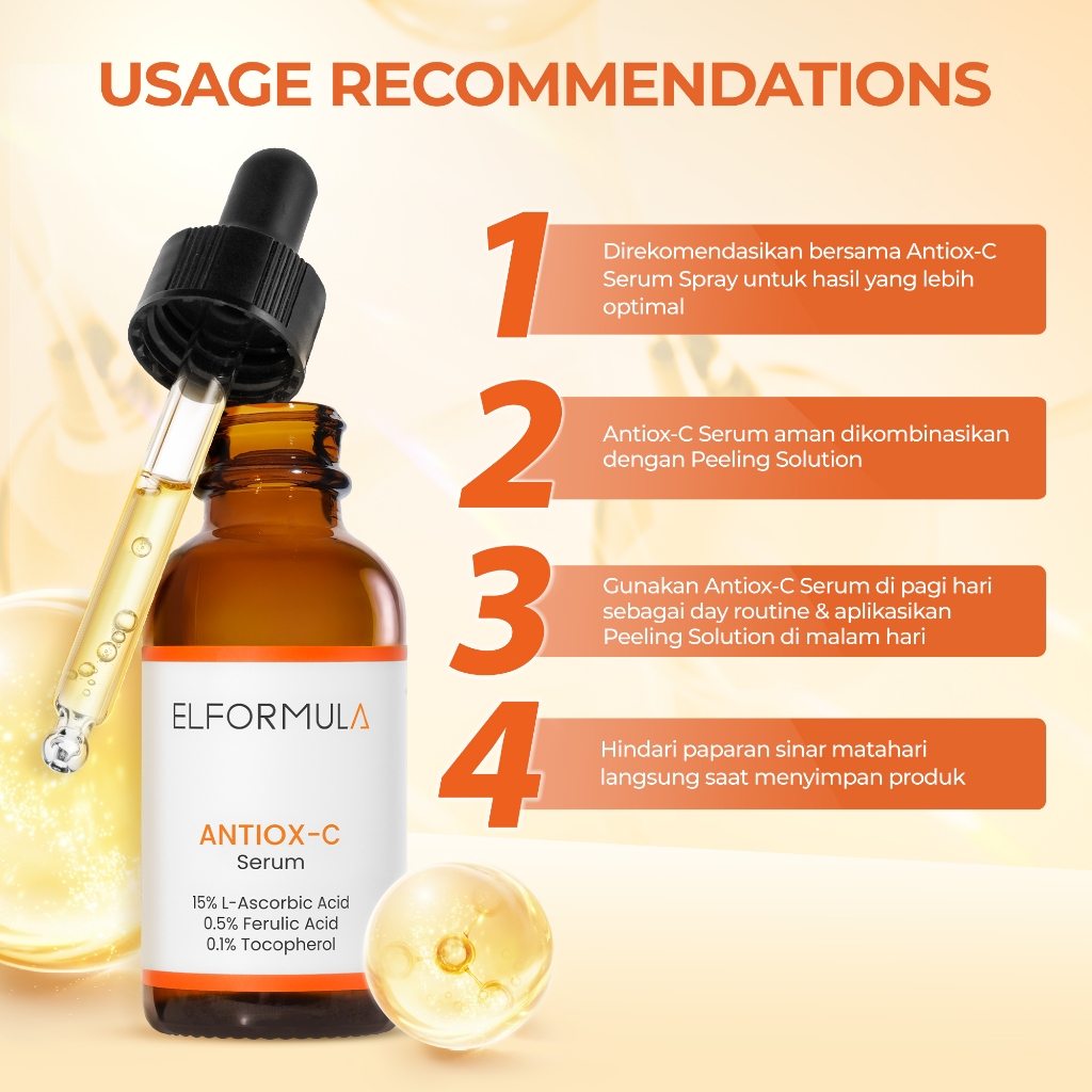 Product image ELFORMULA Antiox-C Serum 15% Pure Vitamin C - Antioxidant Skin Brightening Anti Premature Aging Anti Aging Brightening Within 14 Days Vitamin-C Serum Whitening Brightening 6