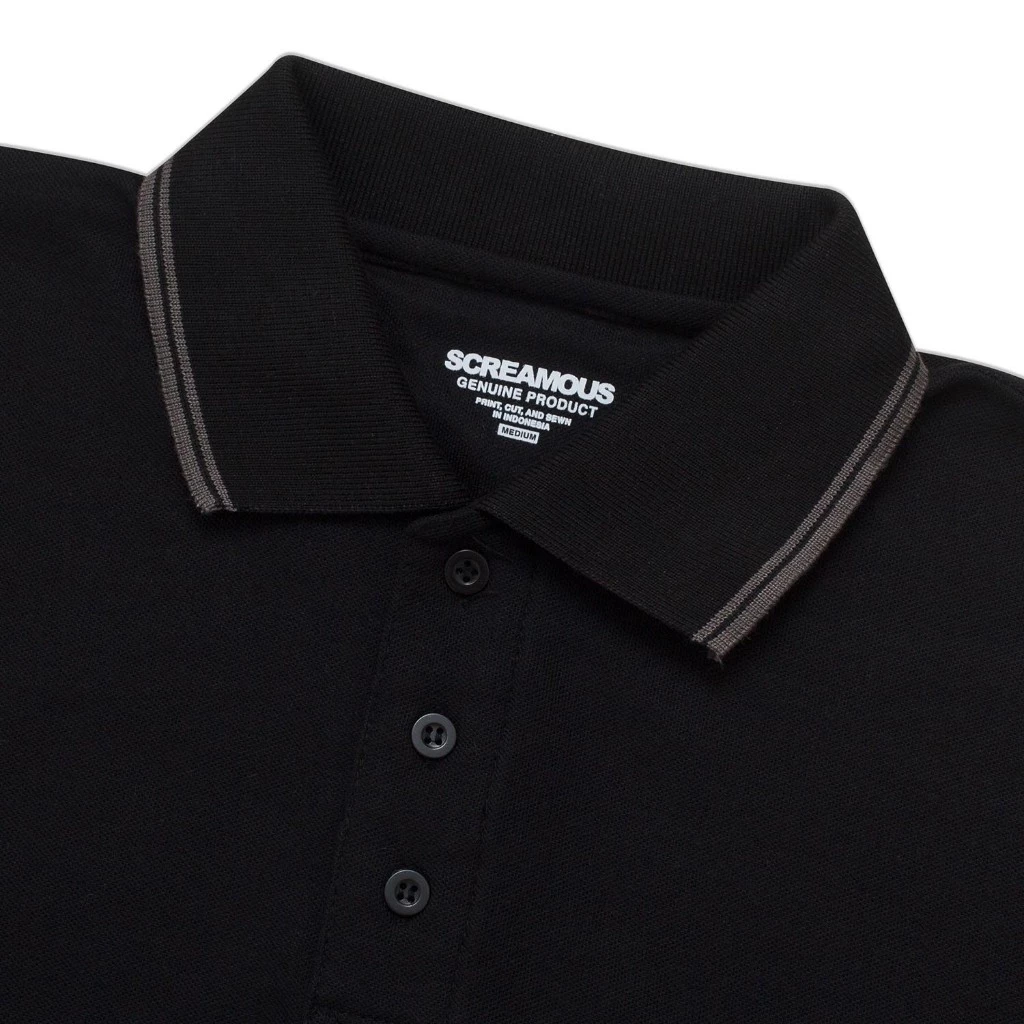 SCREAMOUS Polo Shirt Crown Line Grey Black Premium foto 3