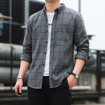 Kemeja Flanel Pria Lengan Panjang Distro Motif Kotak