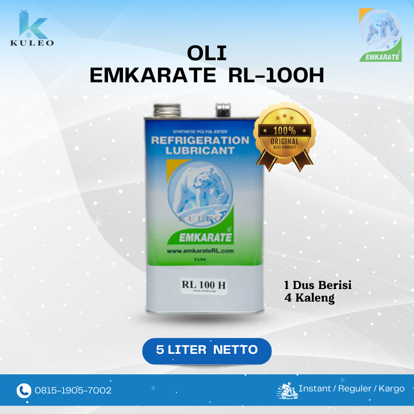 Jual Oli Kompresor Emkarate RL 100H 5 Liter - Emkarate RL-100H 5L Oli ...