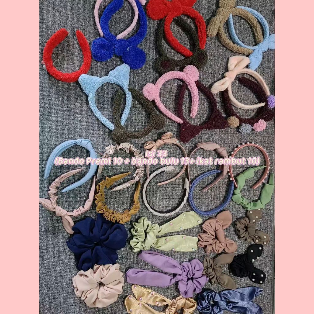 Jual Paket 1KG Bando Ikat Rambut campur model dan warna random | Shopee ...