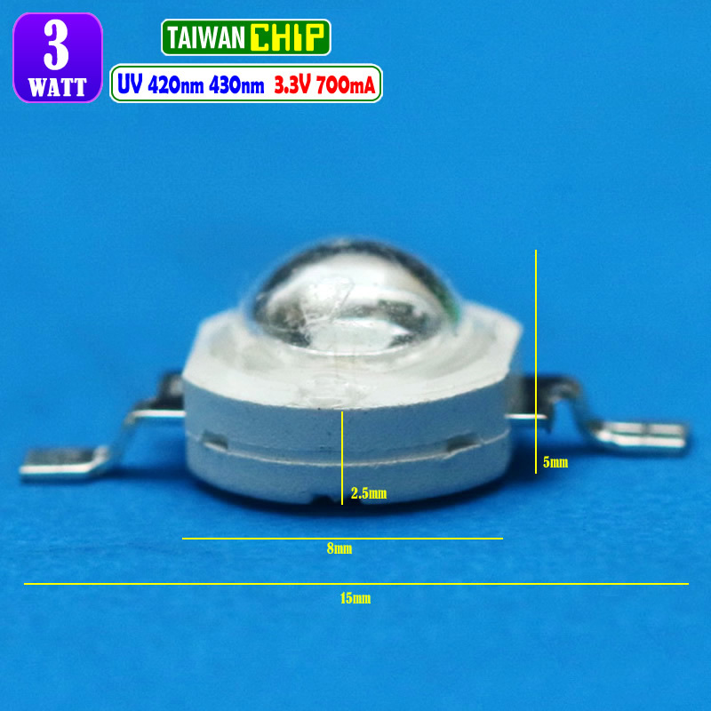 Jual HPL 3W Led 420nm 430nm UV UltraViolet Lampu Led Tanaman Bonsai ...