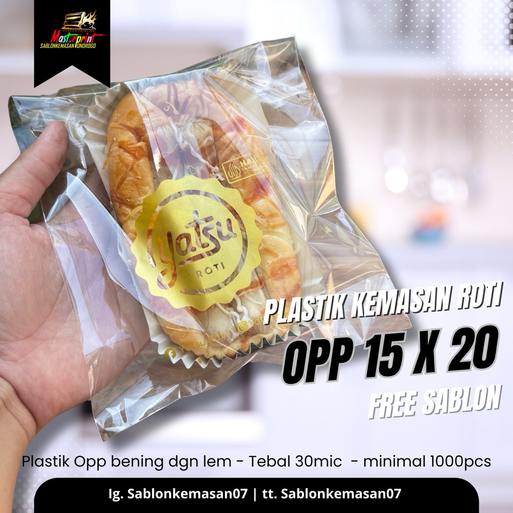 Jual Sablon Plastik Opp Roti 15x20 sablon 1000pcs Sablon Plastik Murah ...