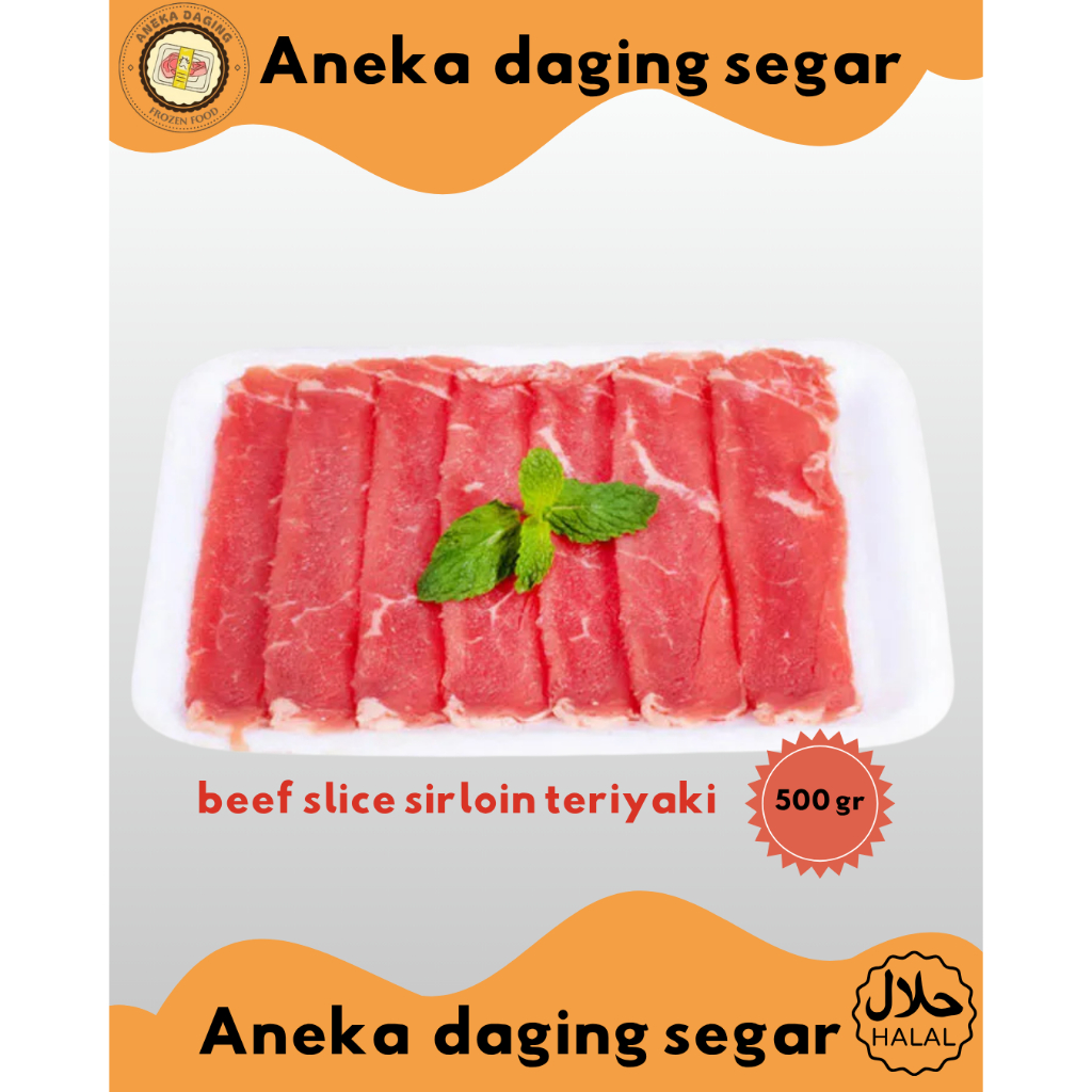 Jual Aneka Daging Segar Sirloin Teriyaki Beef Slice 500 gr | Shopee ...