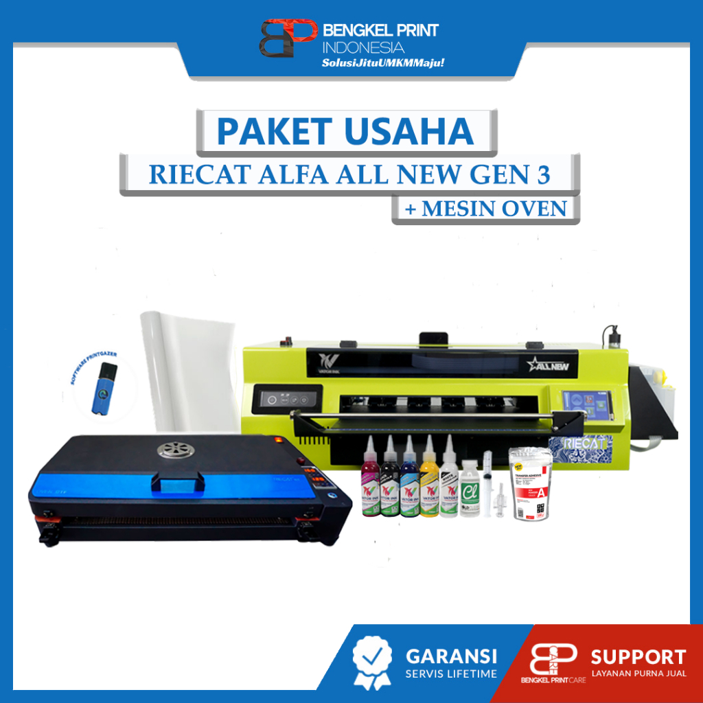 Jual Paket Usaha Sablon DTF | Paket Mesin Riecat Alfa All New Gen 3 ...
