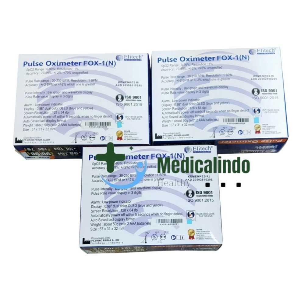 Jual Pulse Oxymeter Elitech Fox 1 Original Alat Saturasi Oksigen O2 ...