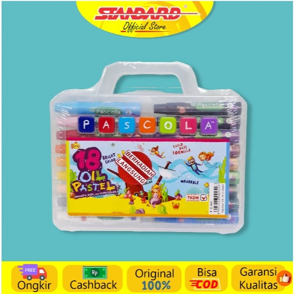 Standard - Pascola Oil Pastel 18 / Set ( Crayon / Pewarna / Coloring )