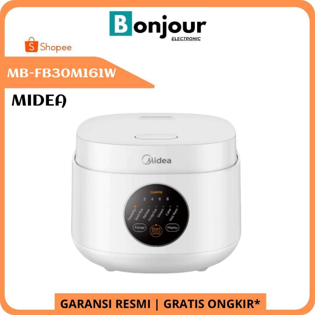 Jual Rice Cooker Digital Midea MB-FB30M161W Penanak Nasi Midea 1 Liter ...