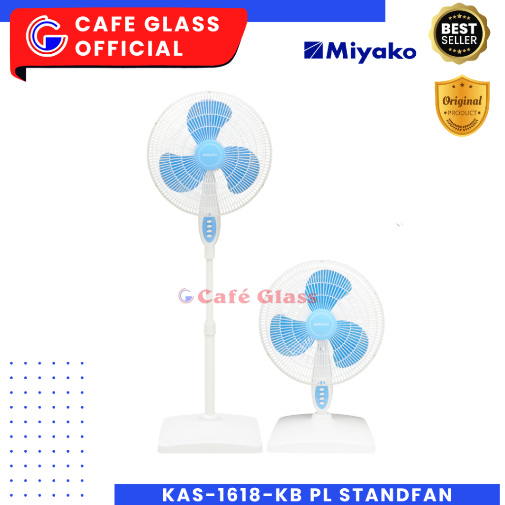 Miyako Kipas Angin 2 In 1 Kas-1618 Kb Pl I Stand Fan & Desk Fan 16 Inch I Original & Hemat Listrik