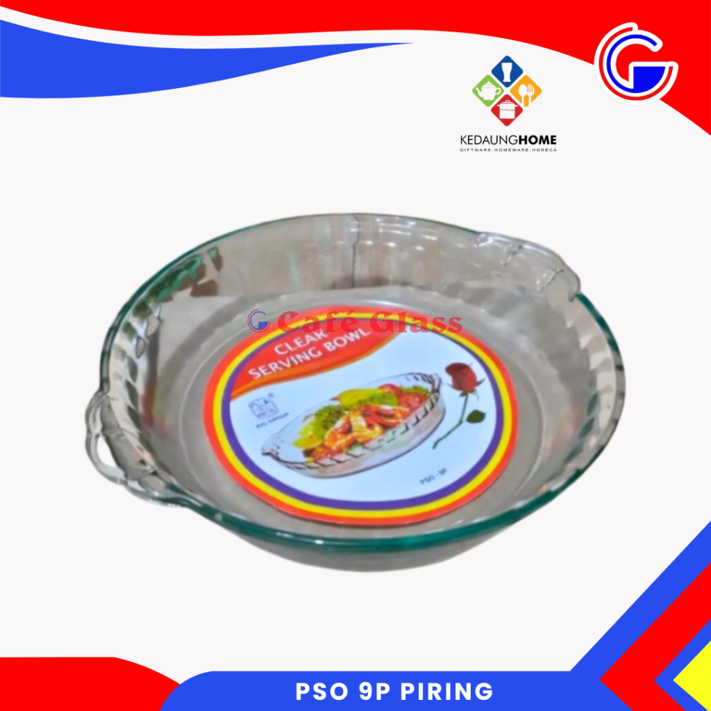 Loyang Kaca Bulat - Piring Pso-9P / Pso-10.5 Kaca Kedaung - Loyang Baking Pastel Tutup Pai