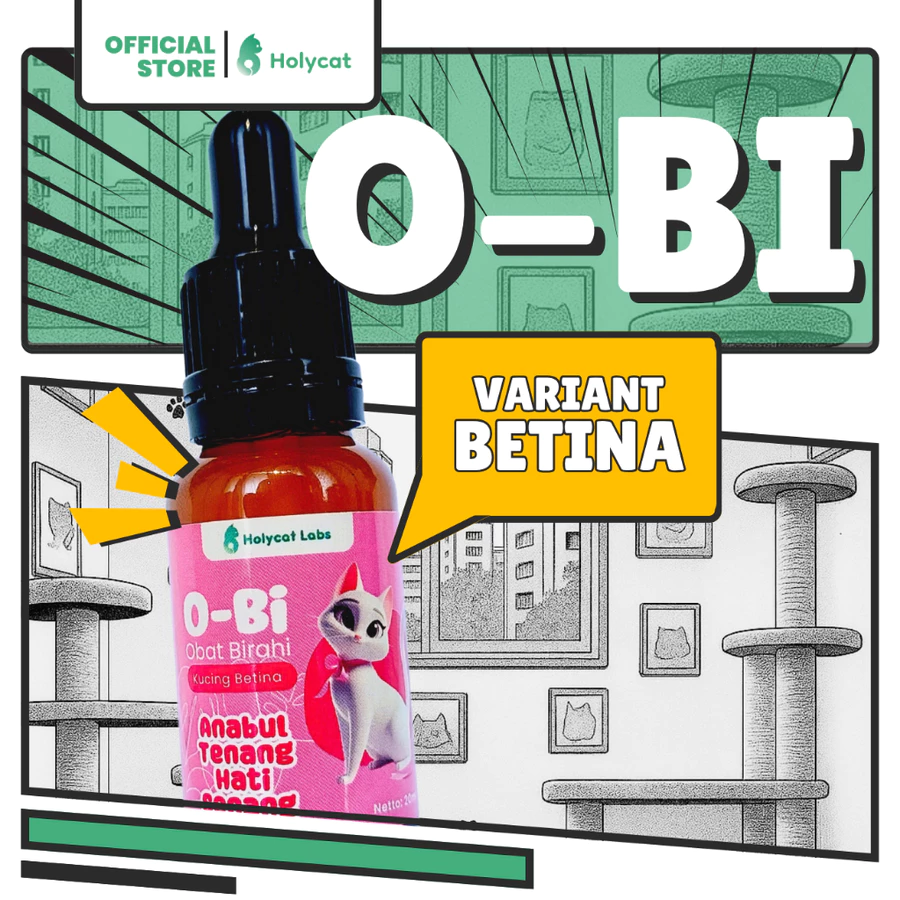 Holycatlabs obat penurun birahi herbal kucing betina O-BI