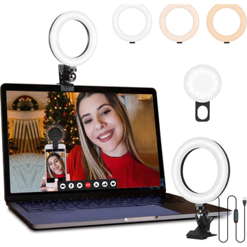 Dimmable Ring Light Clip On Lampu Selfie Ring 6 Inch R16