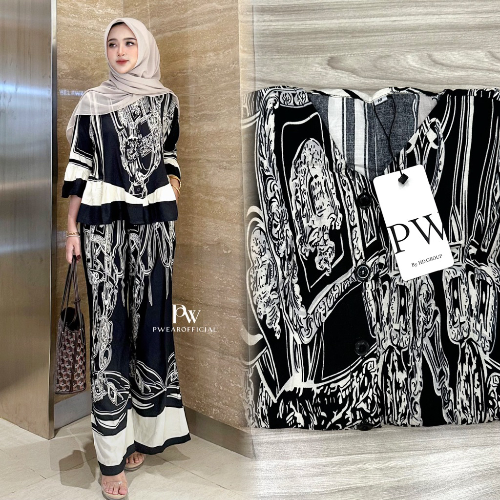 Jual Luna Set Bahan Katun Rayon Diamond Motif Viral Oneset Busui ...