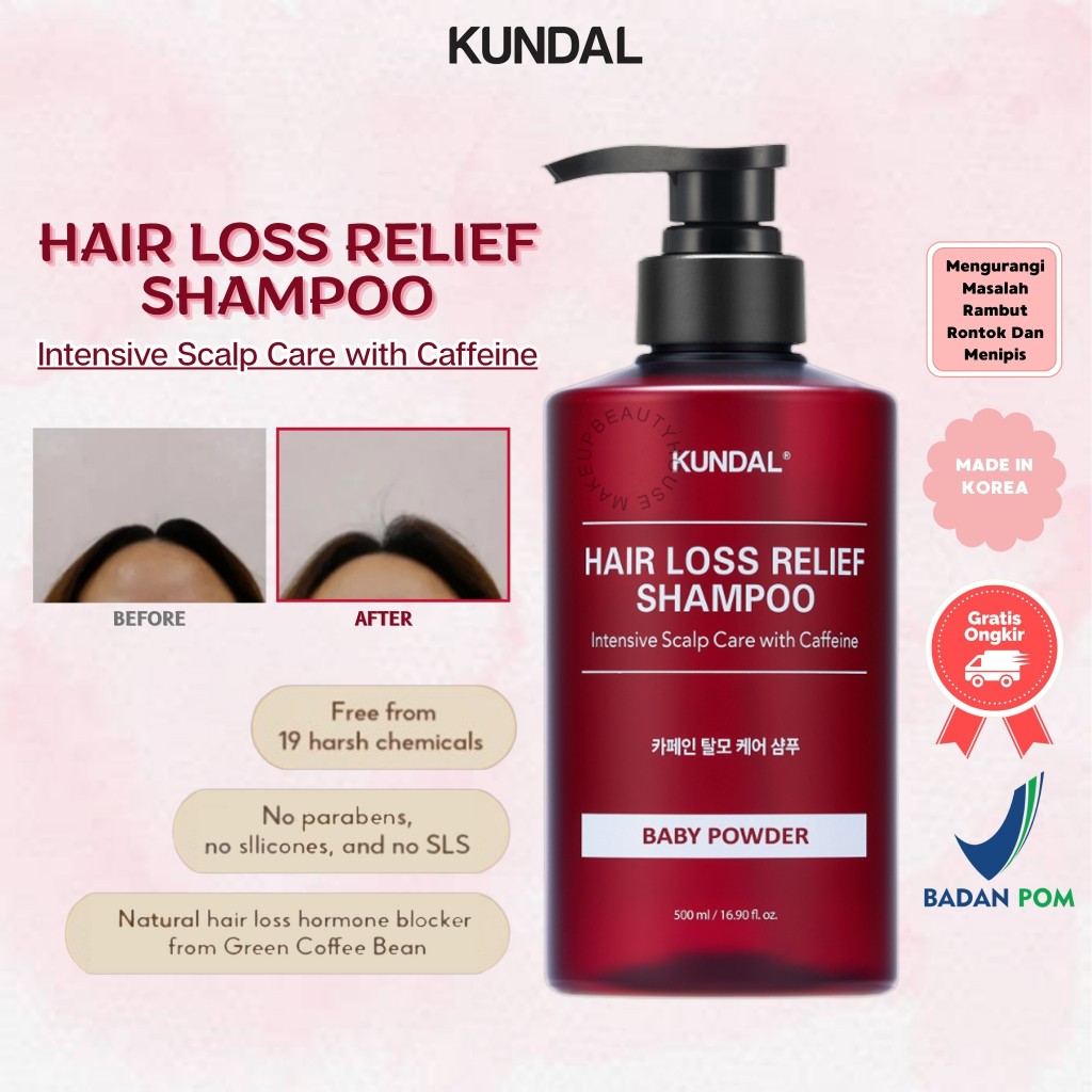 KUNDAL Scalp Care and Caffeine Shampoo 500ml - Baby Powder | White Musk