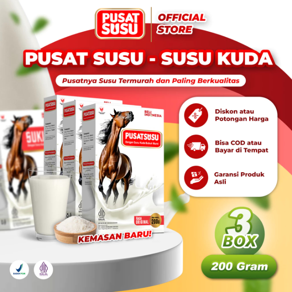 Jual PUSAT SUSU - Sukuda Susu Kuda Liar Lombok Kolostrum Bubuk 200 Gram ...
