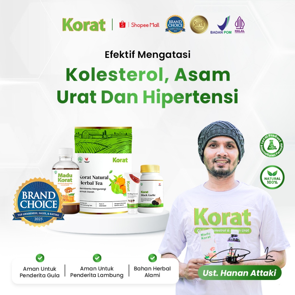 Korat Suplemen Kolesterol Darah Tinggi Aman Halal Dengan Kandungan Herbal Premium