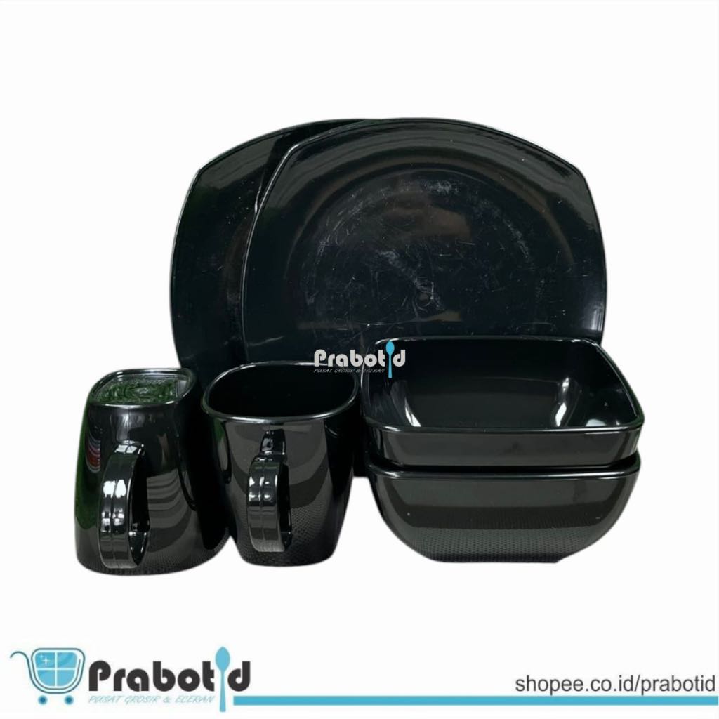 PRABOTID PAKET PIRING MANGKOK GELAS MELAMIN KOTAK ISI 3PCS / PAKET PIRING MANGKOK GELAS ISI 6PCS