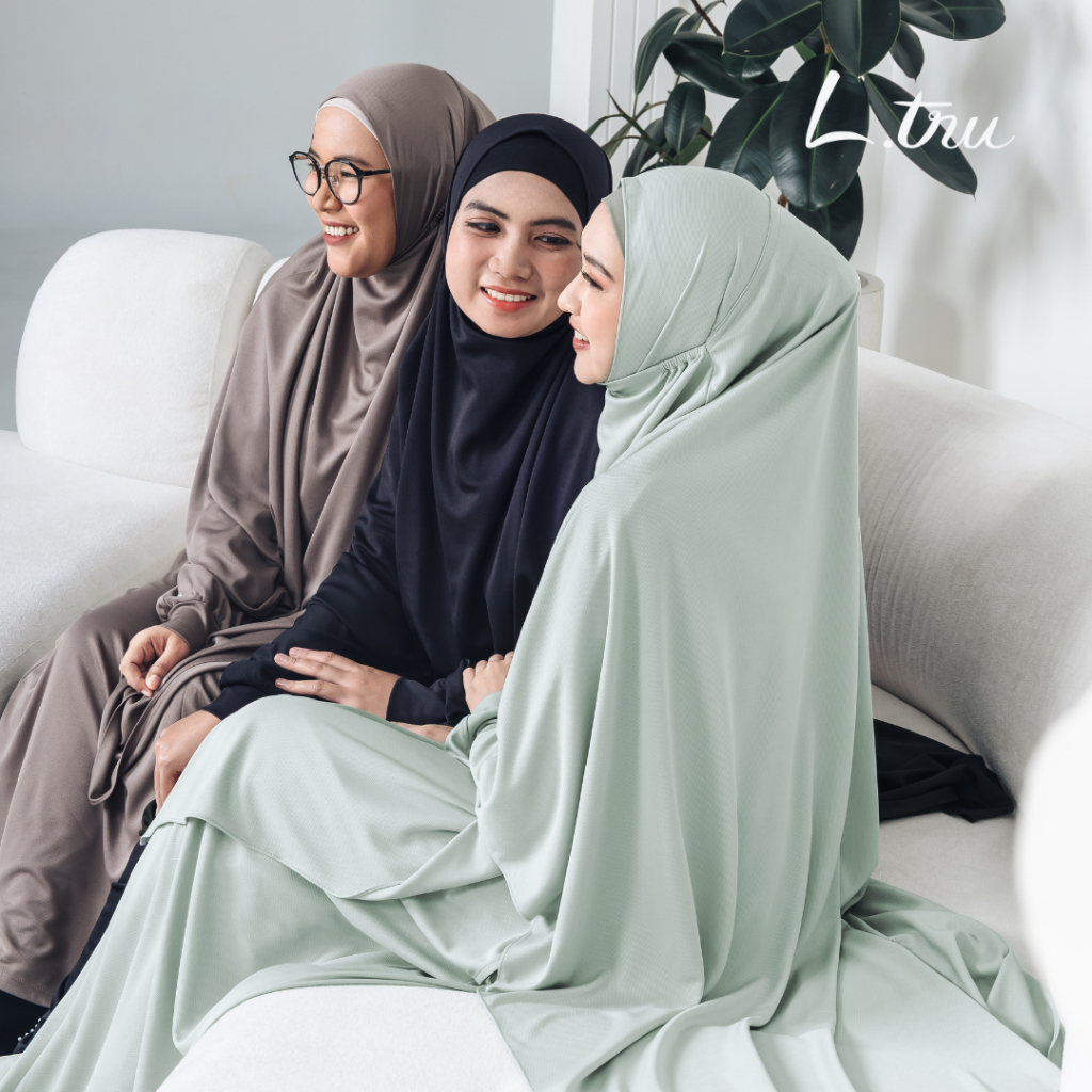 Jual L.tru - Set Khimar & Kaftan Premium | Kaftan Kaos anti Gerah | Set ...