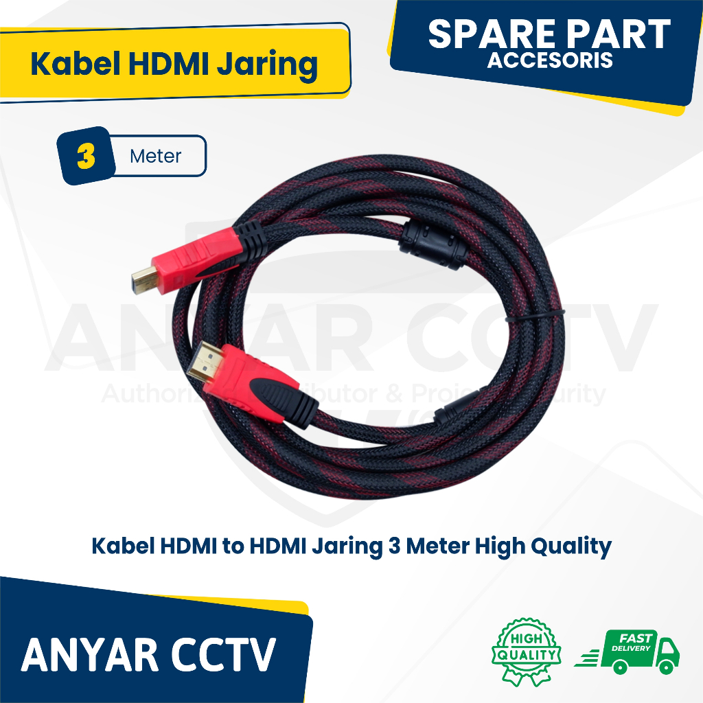 Jual KABEL HDMI TO HDMI 3 METER - HDMI JARING | Shopee Indonesia