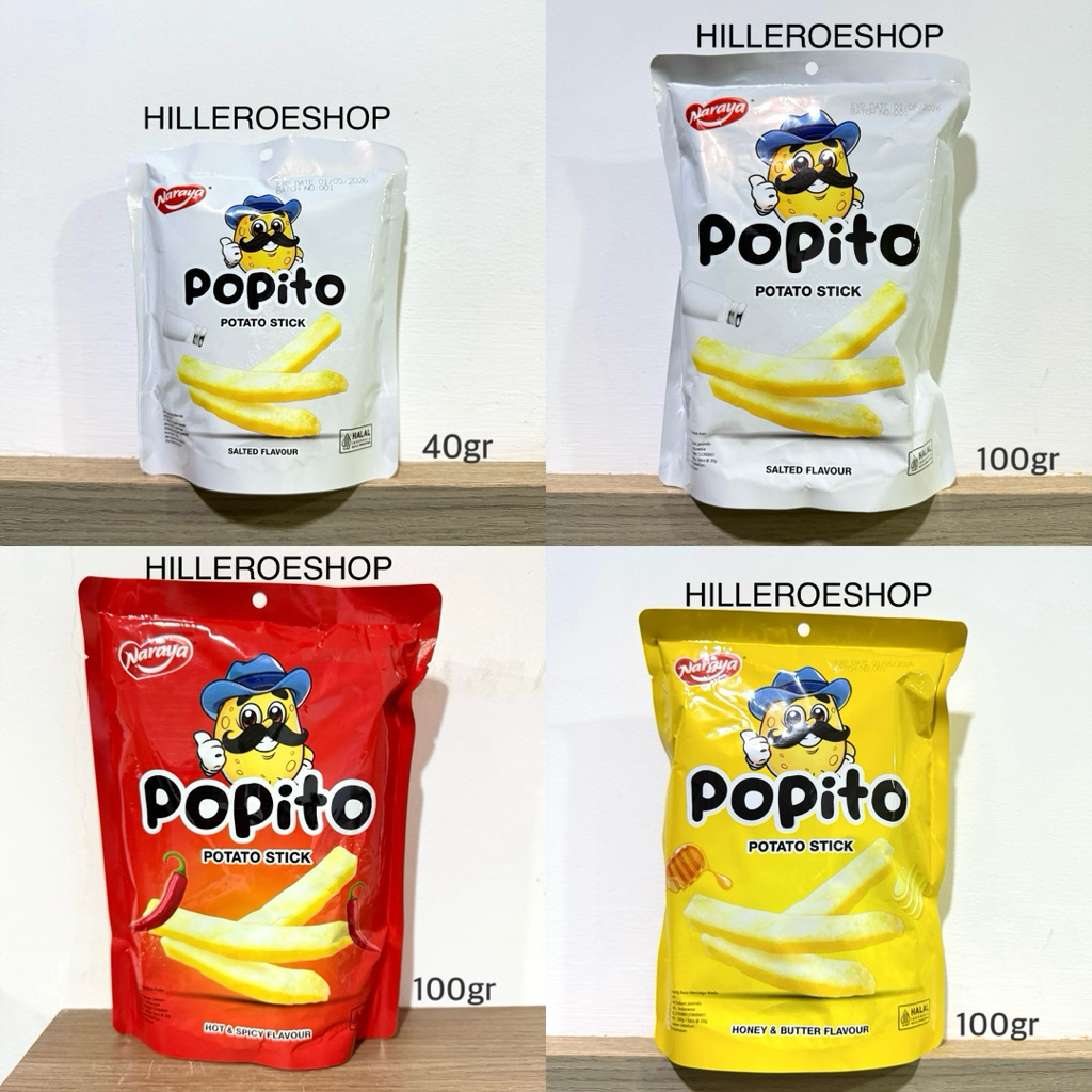 Jual NARAYA POPITO POTATO STICK 40GR & 100GR SALTED / HONEY BUTTER ...