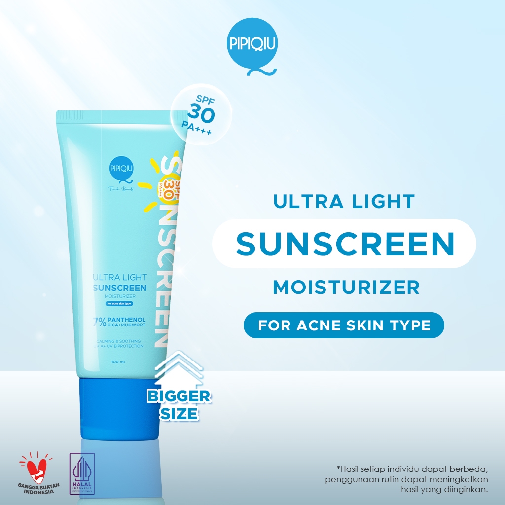 Jual Pipiqiu Ultra Light Sunscreen Moisturizer Calming & Soothing SPF30 ...