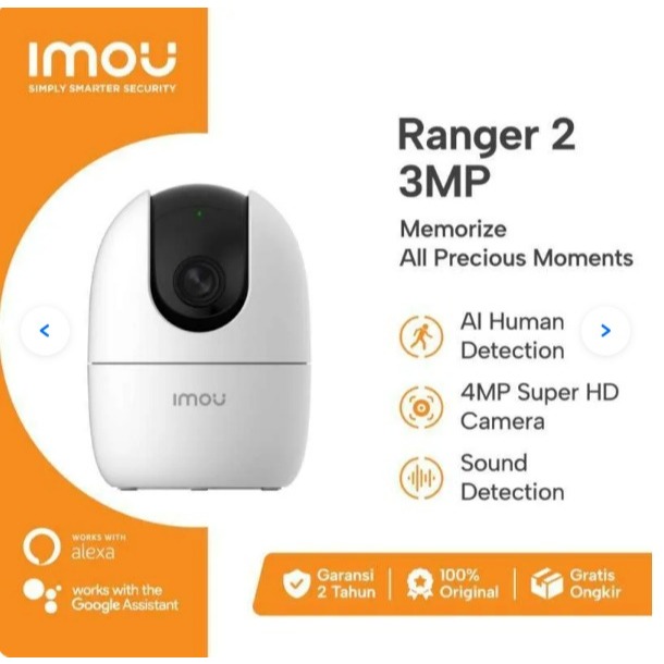 Jual Cctv MOU Ranger A1 3MP 2K Wifi Wireless IP Camera Rotate Two way ...