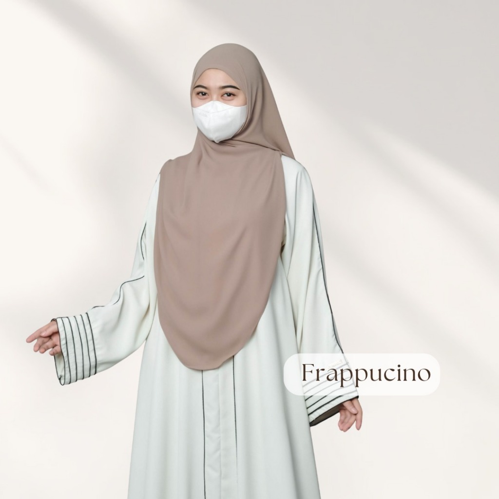 Laiba Khimar Bergo Instan Oval SYARI Non Pad Tali Belakang Bahan Maheen ANTI UV By Levezein