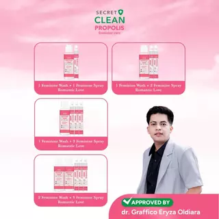 [ROMANTIC LOVE] Secret Clean Propolis Feminine Care Package 2 pcs / 3 pcs / 4 pcs / 5 pcs | Paket Feminine Wash Pembersih Kewanitaan / Sabun Miss V